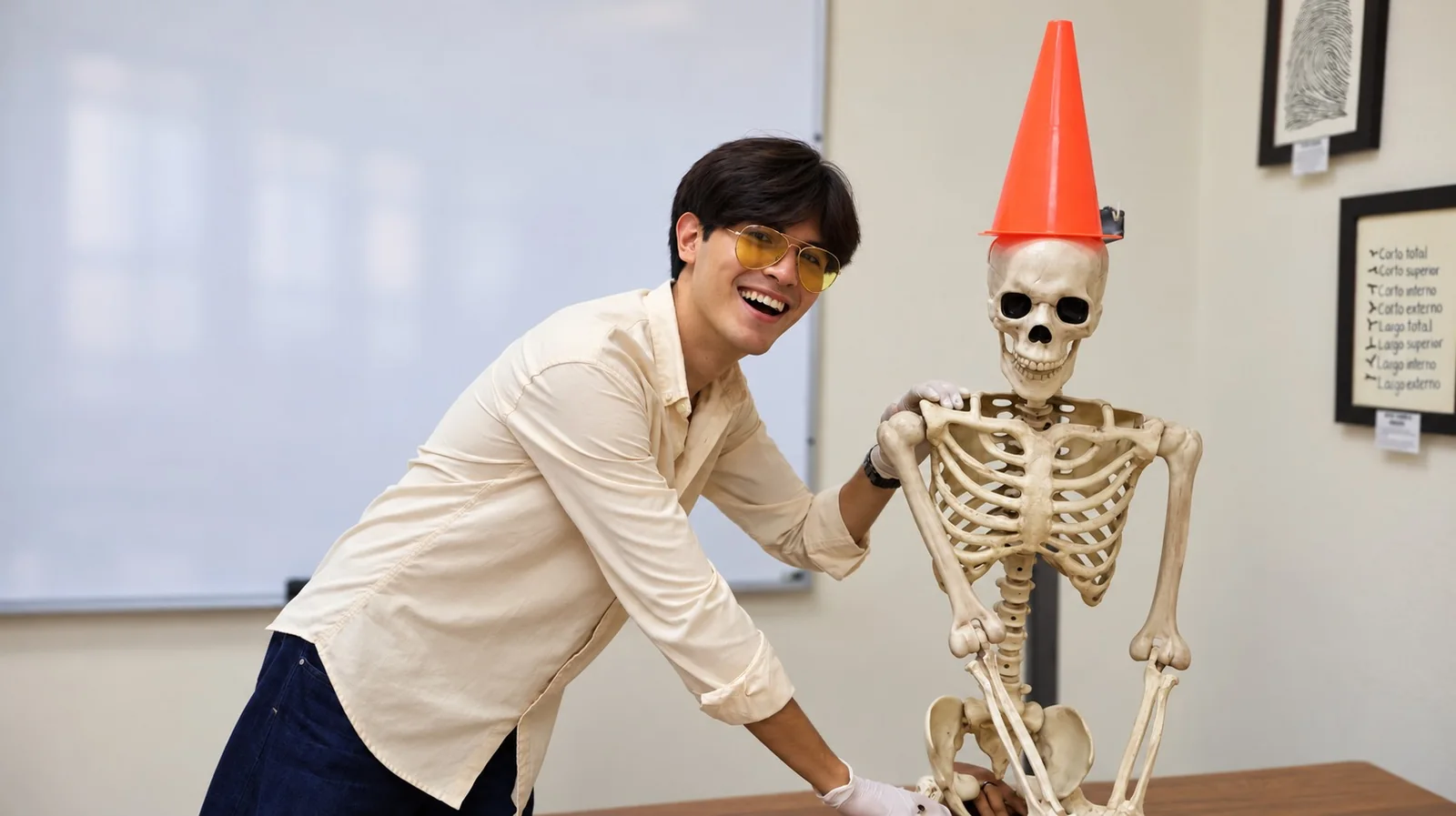 Estudiante en una actividad académica dentro del aula.